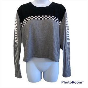 Hollister Checkered Race Car Long Sleeve Tee